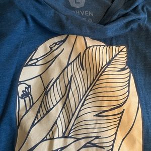 Woven tee shirt blue